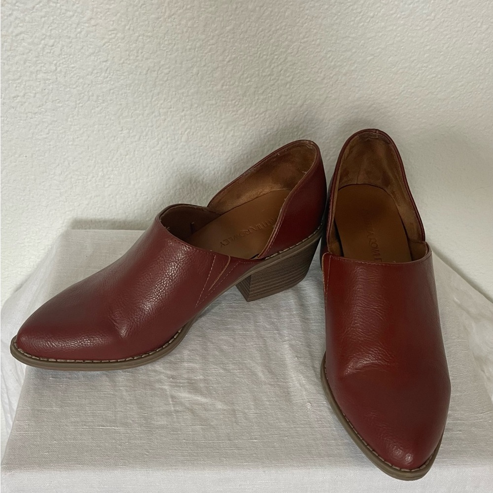 Soft vegan leather slip on booties by Cynthia Rowly